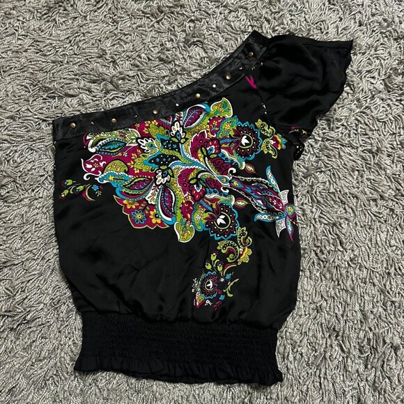 Y2K One Shoulder Going Out Top Size S - Picture 1 of 6